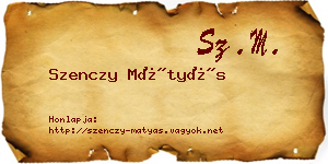 Szenczy Mátyás névjegykártya